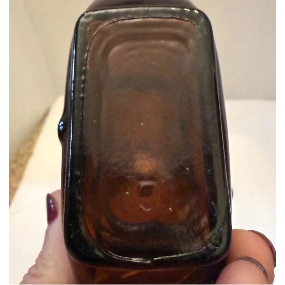 9.a.39 Vintage Amber Glass Cello Bottle Cello/Violin Vase Bottle